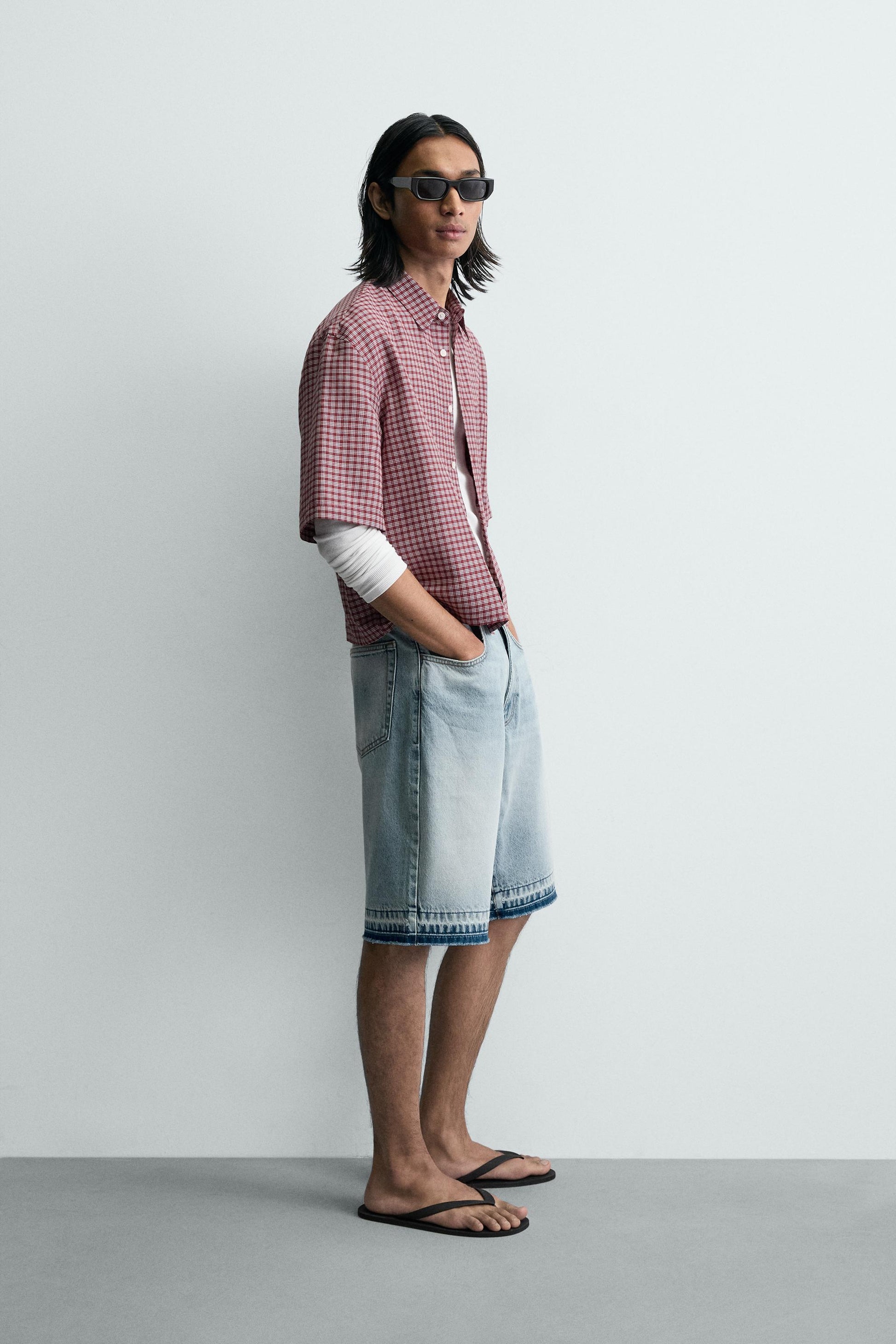 CALÇÕES BERMUDA DENIM RELAXED FIT