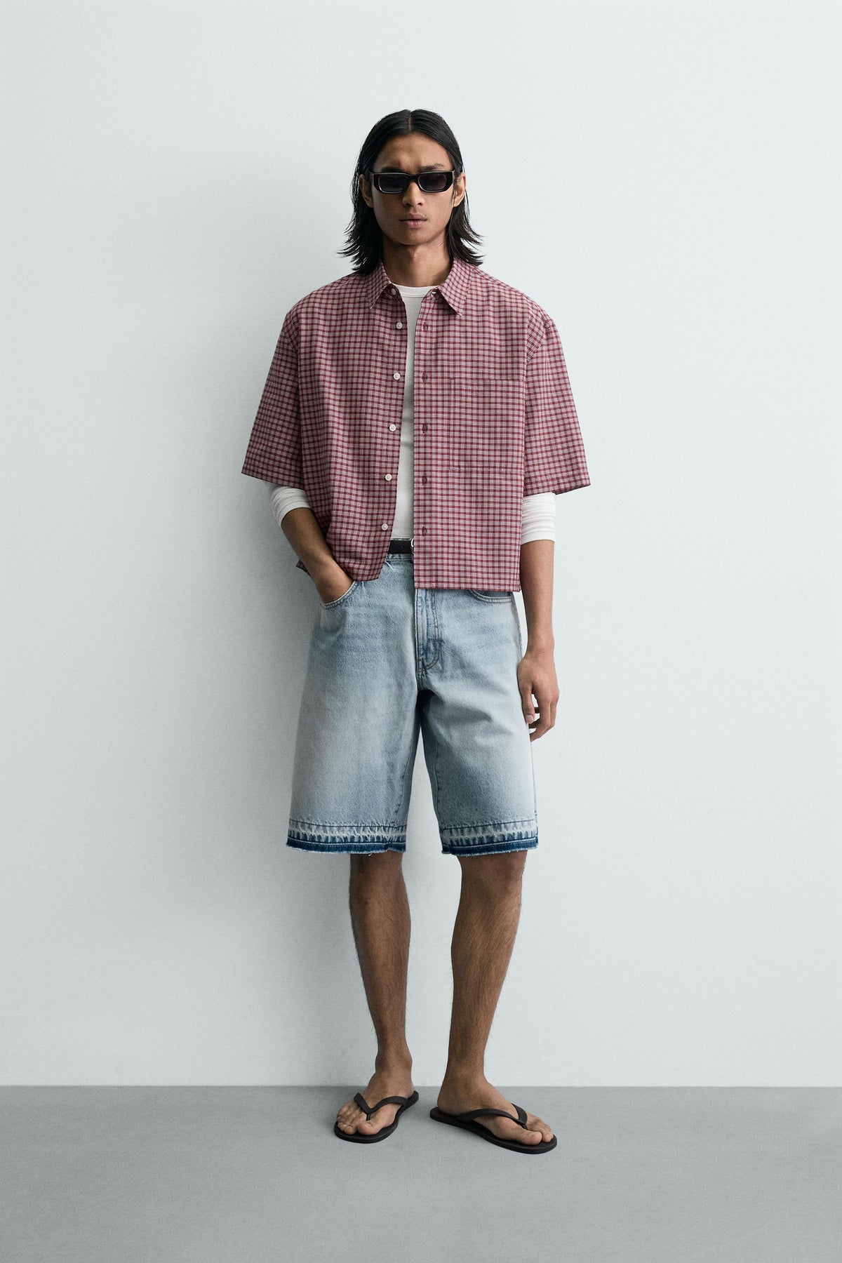 CALÇÕES BERMUDA DENIM RELAXED FIT