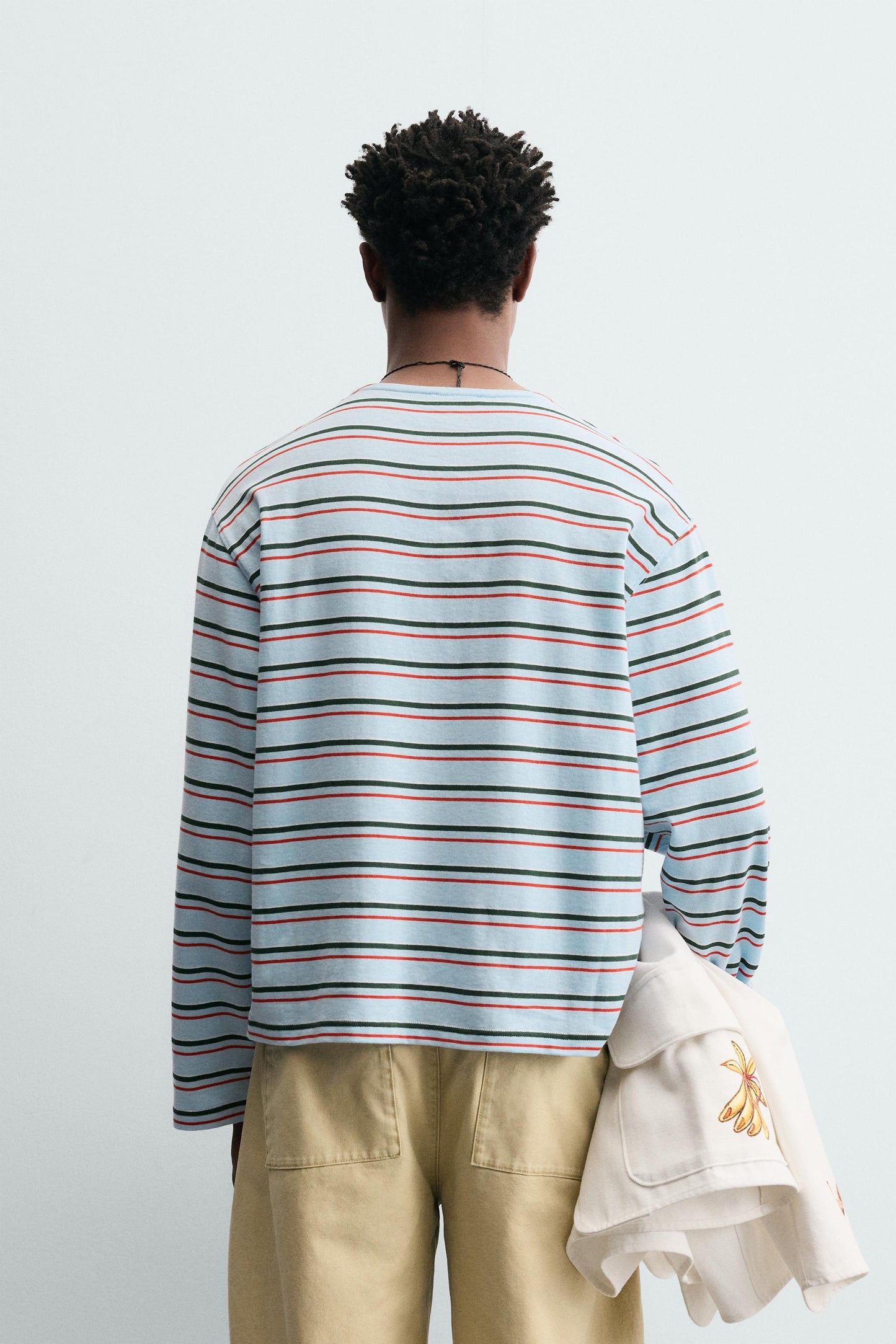 T-SHIRT JACQUARD ÀS RISCAS