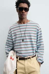 T-SHIRT JACQUARD ÀS RISCAS