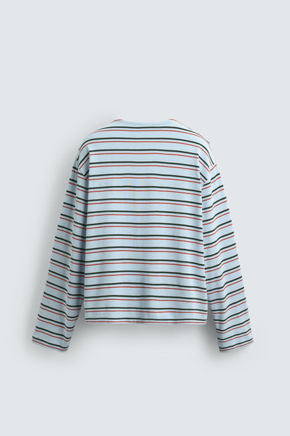 T-SHIRT JACQUARD ÀS RISCAS