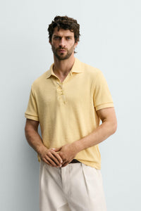 POLO REGULAR FIT JACQUARD ÀS RISCAS
