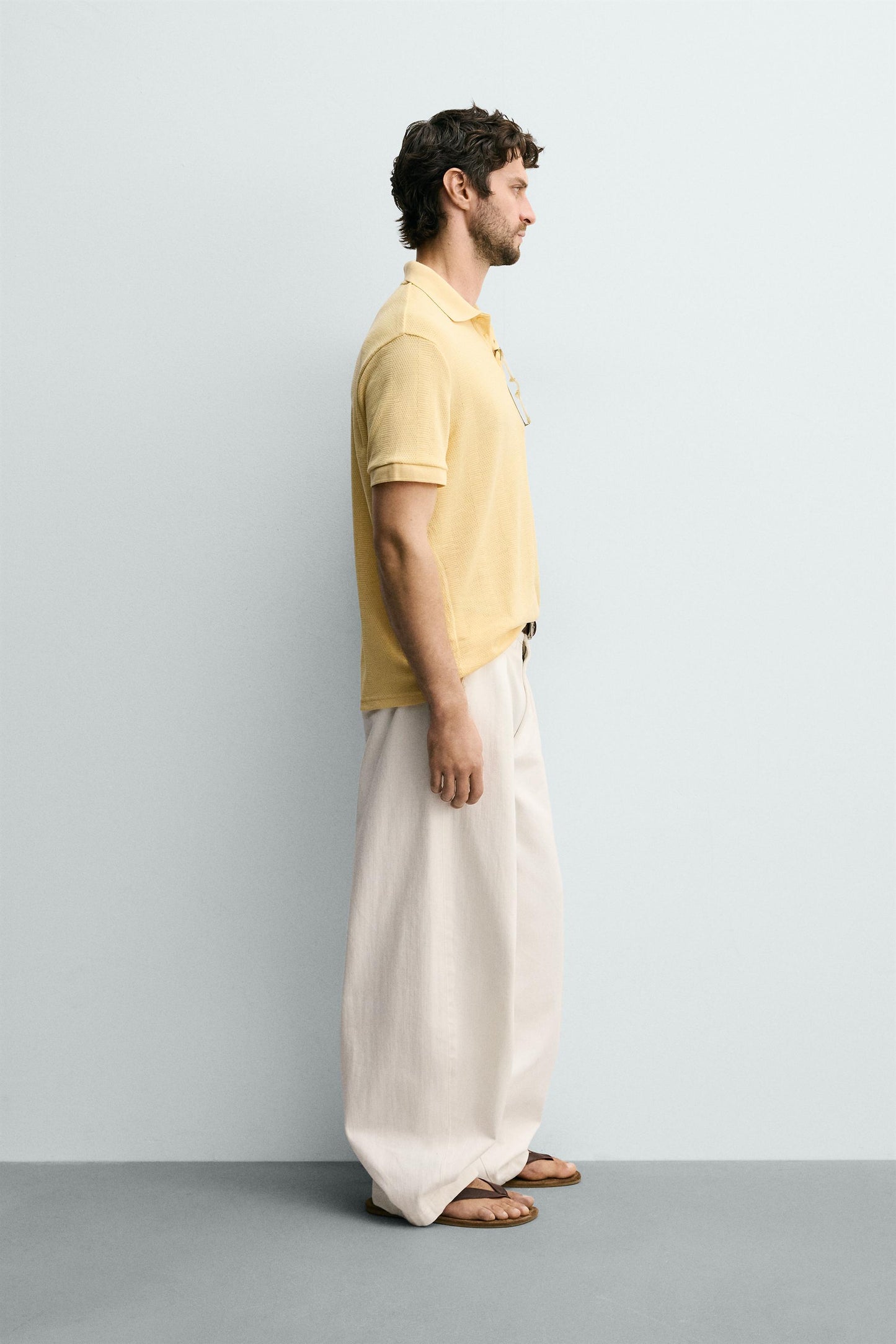 POLO REGULAR FIT JACQUARD ÀS RISCAS