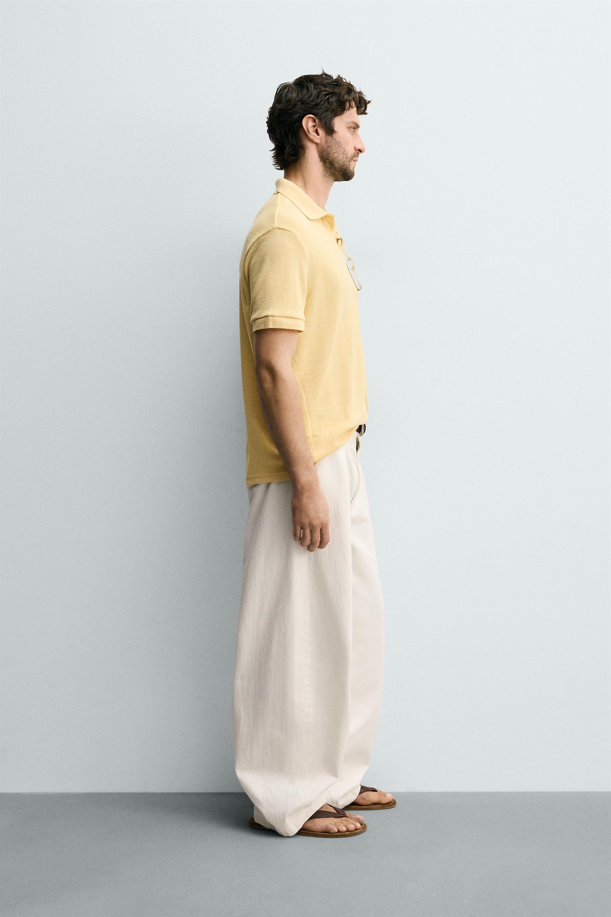 POLO REGULAR FIT JACQUARD ÀS RISCAS