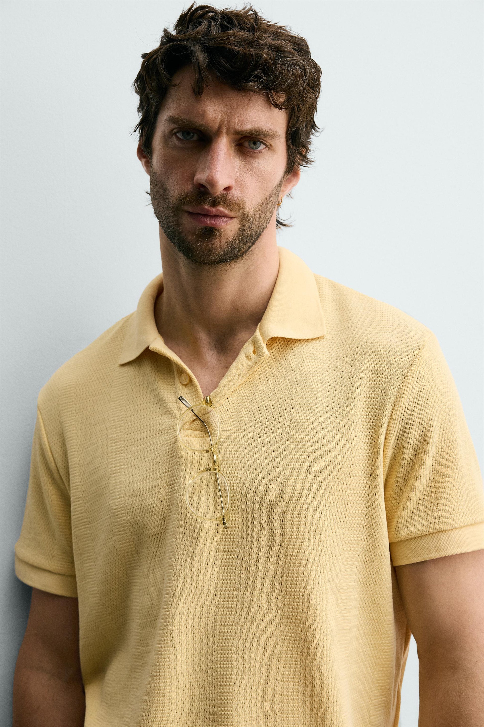 POLO REGULAR FIT JACQUARD ÀS RISCAS
