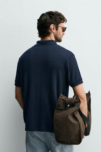 POLO REGULAR FIT JACQUARD ÀS RISCAS