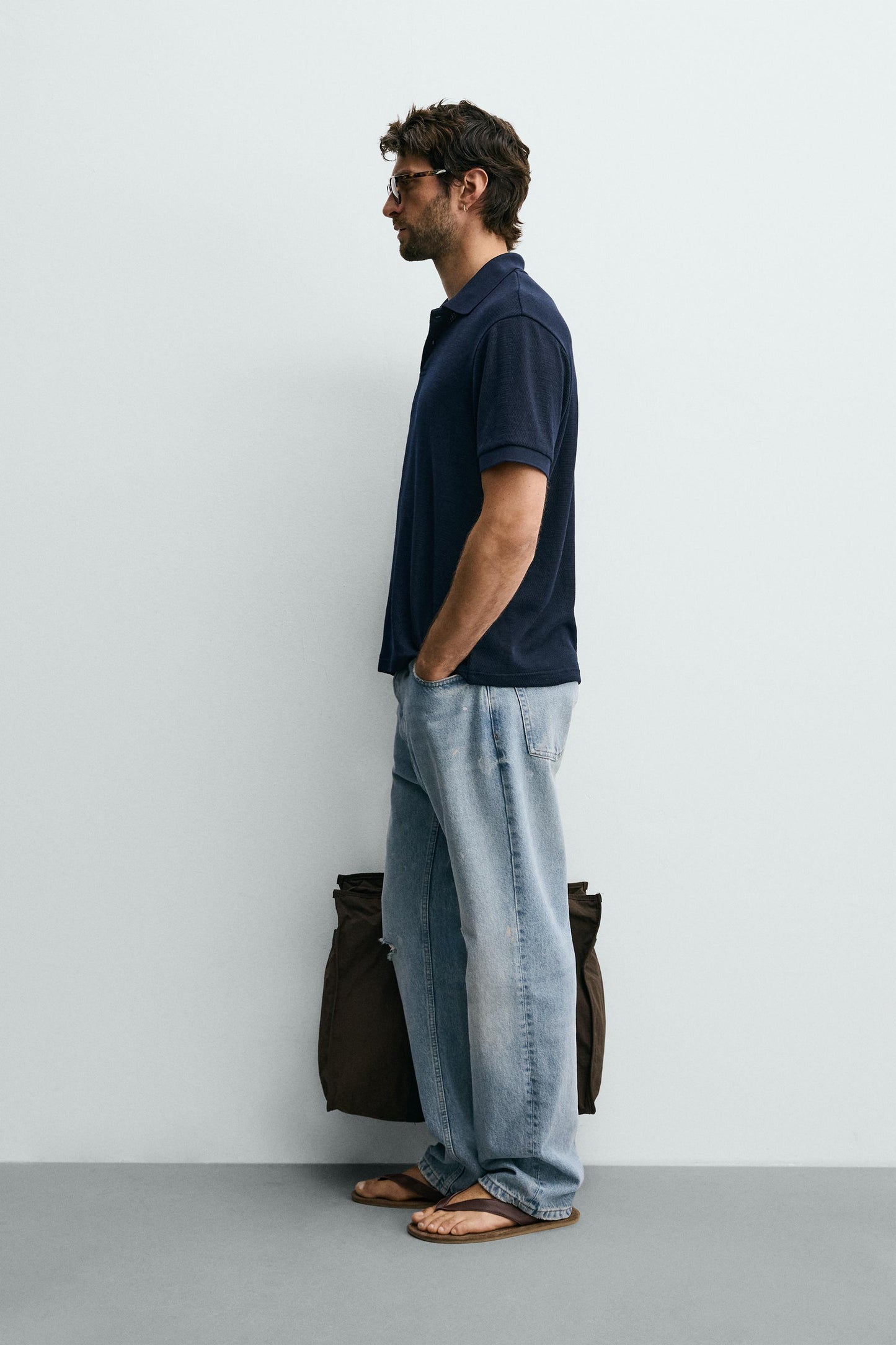 POLO REGULAR FIT JACQUARD ÀS RISCAS