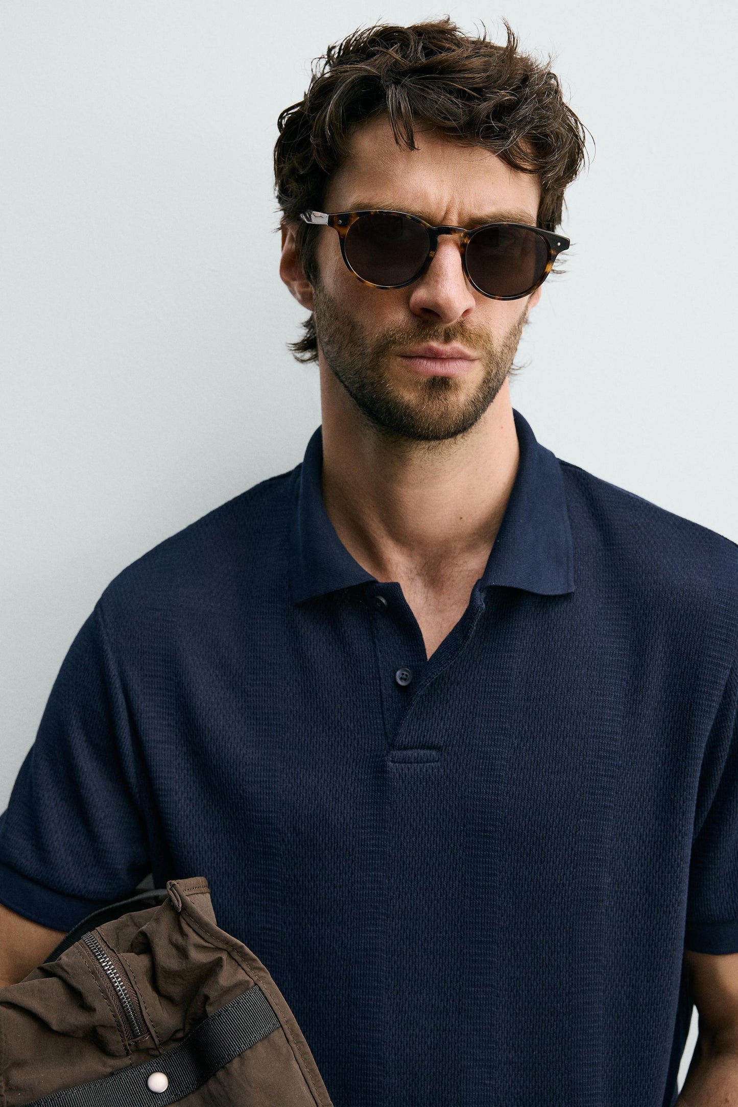 POLO REGULAR FIT JACQUARD ÀS RISCAS