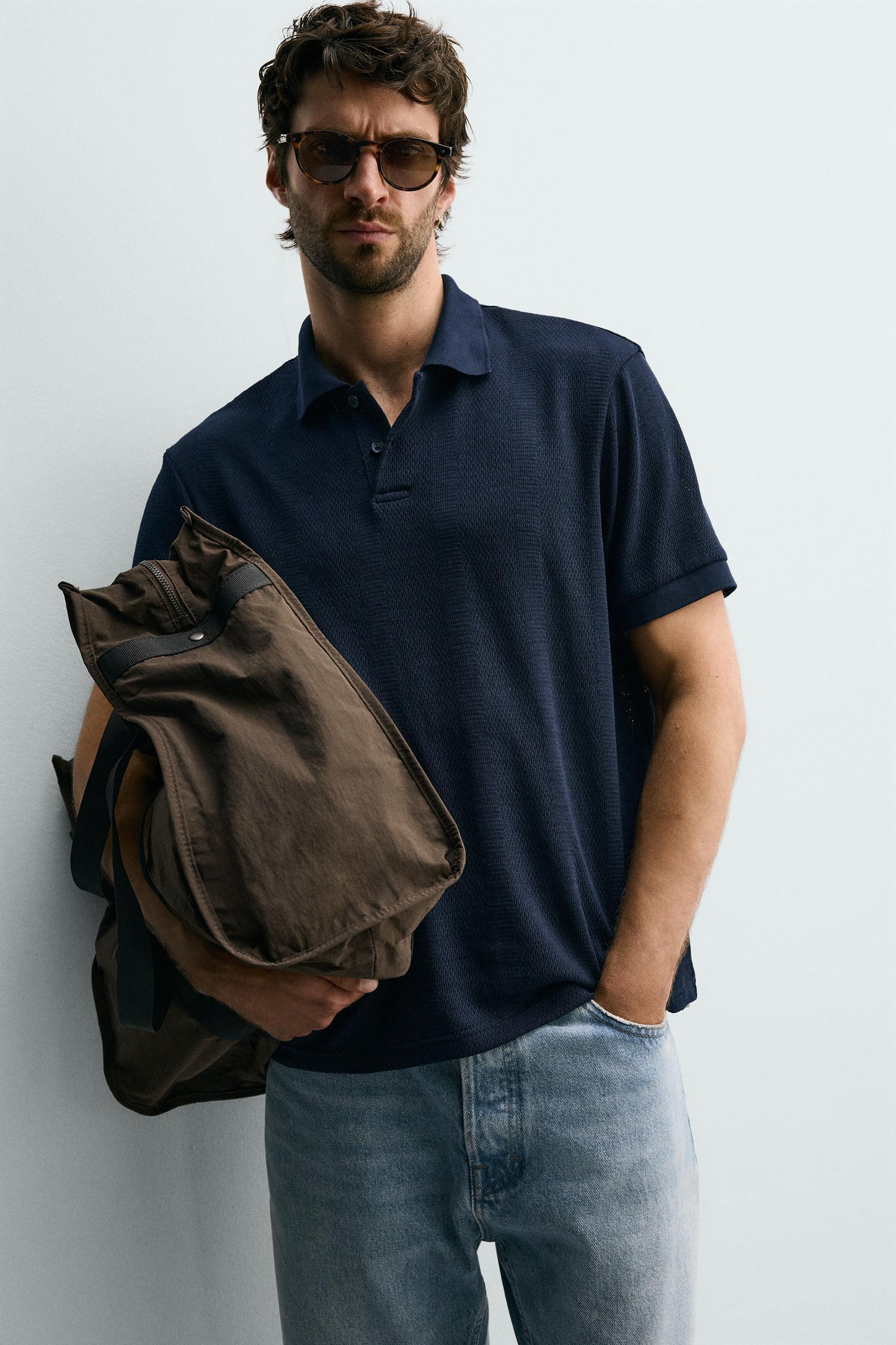 POLO REGULAR FIT JACQUARD ÀS RISCAS