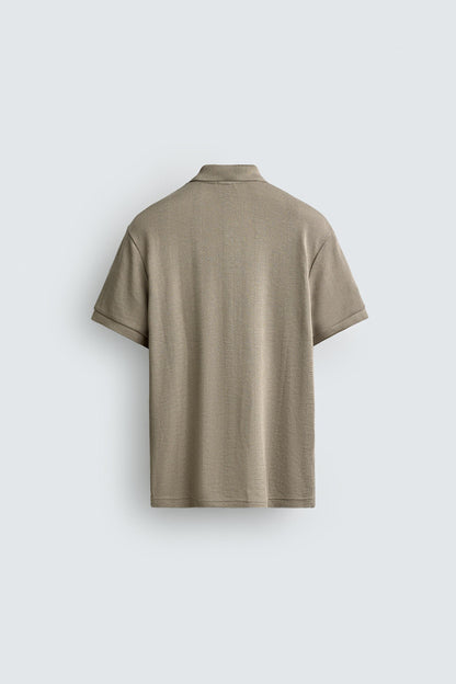 POLO REGULAR FIT JACQUARD ÀS RISCAS