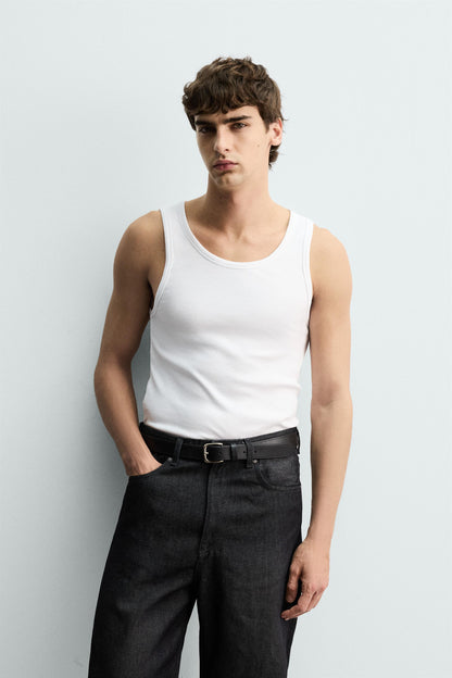 T-SHIRT TANK RIB BÁSICA