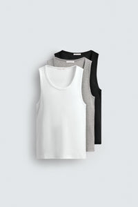 PACK DE 3 T-SHIRTS TANK BÁSICAS