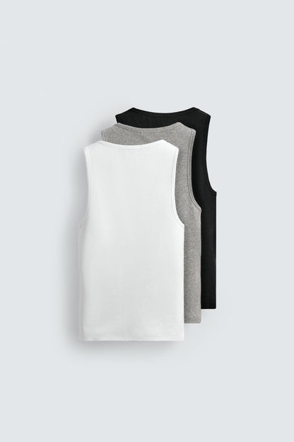 PACK DE 3 T-SHIRTS TANK BÁSICAS