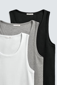 PACK DE 3 T-SHIRTS TANK BÁSICAS