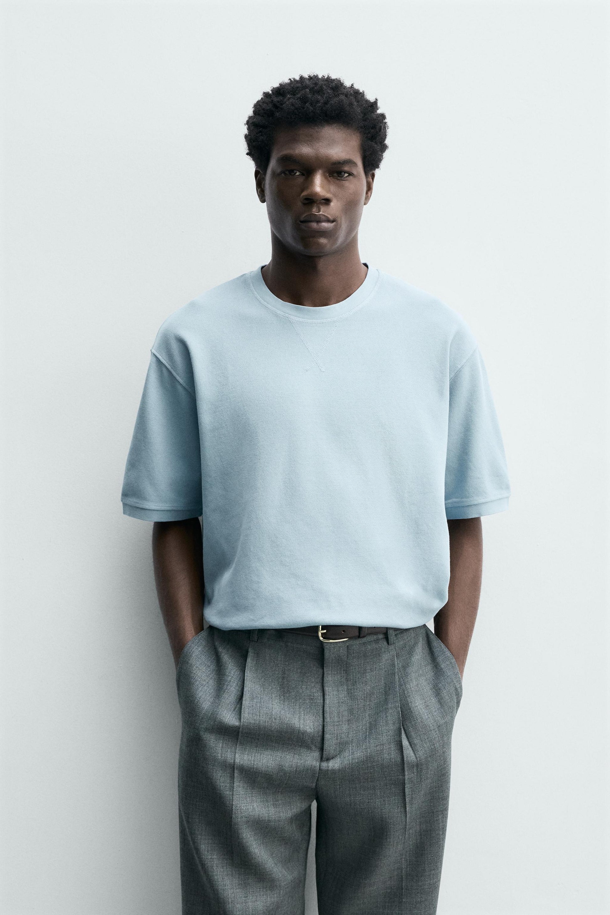 SWEATSHIRT REGULAR FIT ESTRUTURA PIQUÉ