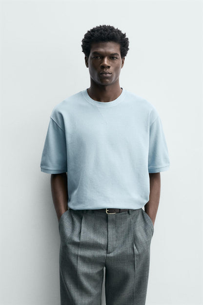 SWEATSHIRT REGULAR FIT ESTRUTURA PIQUÉ