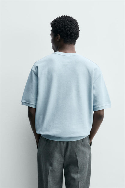 SWEATSHIRT REGULAR FIT ESTRUTURA PIQUÉ