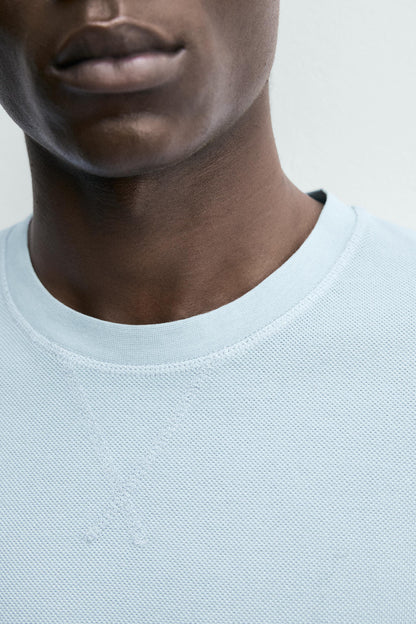 SWEATSHIRT REGULAR FIT ESTRUTURA PIQUÉ