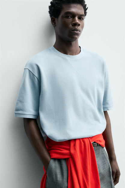 SWEATSHIRT REGULAR FIT ESTRUTURA PIQUÉ