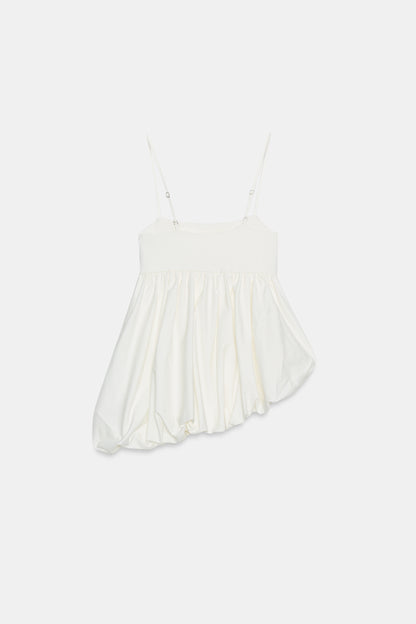TOP DE ALÇAS BALÃO - Branco-marfim
