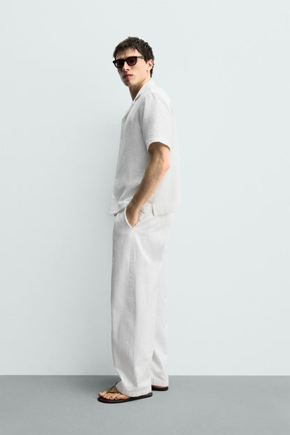 CAMISA REGULAR FIT JACQUARD ÀS RISCAS