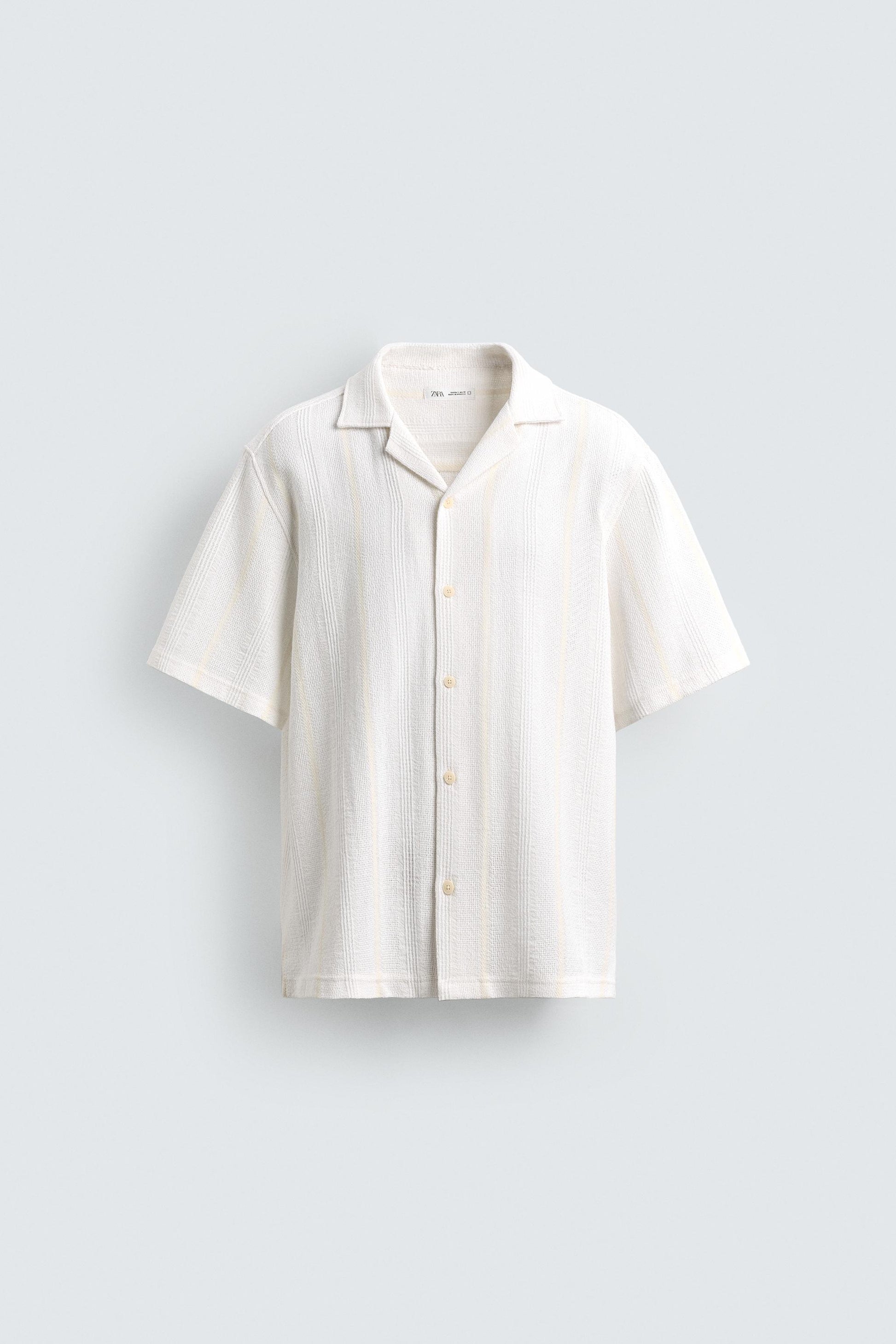 CAMISA REGULAR FIT JACQUARD ÀS RISCAS