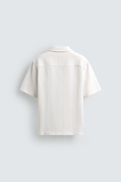 CAMISA REGULAR FIT JACQUARD ÀS RISCAS