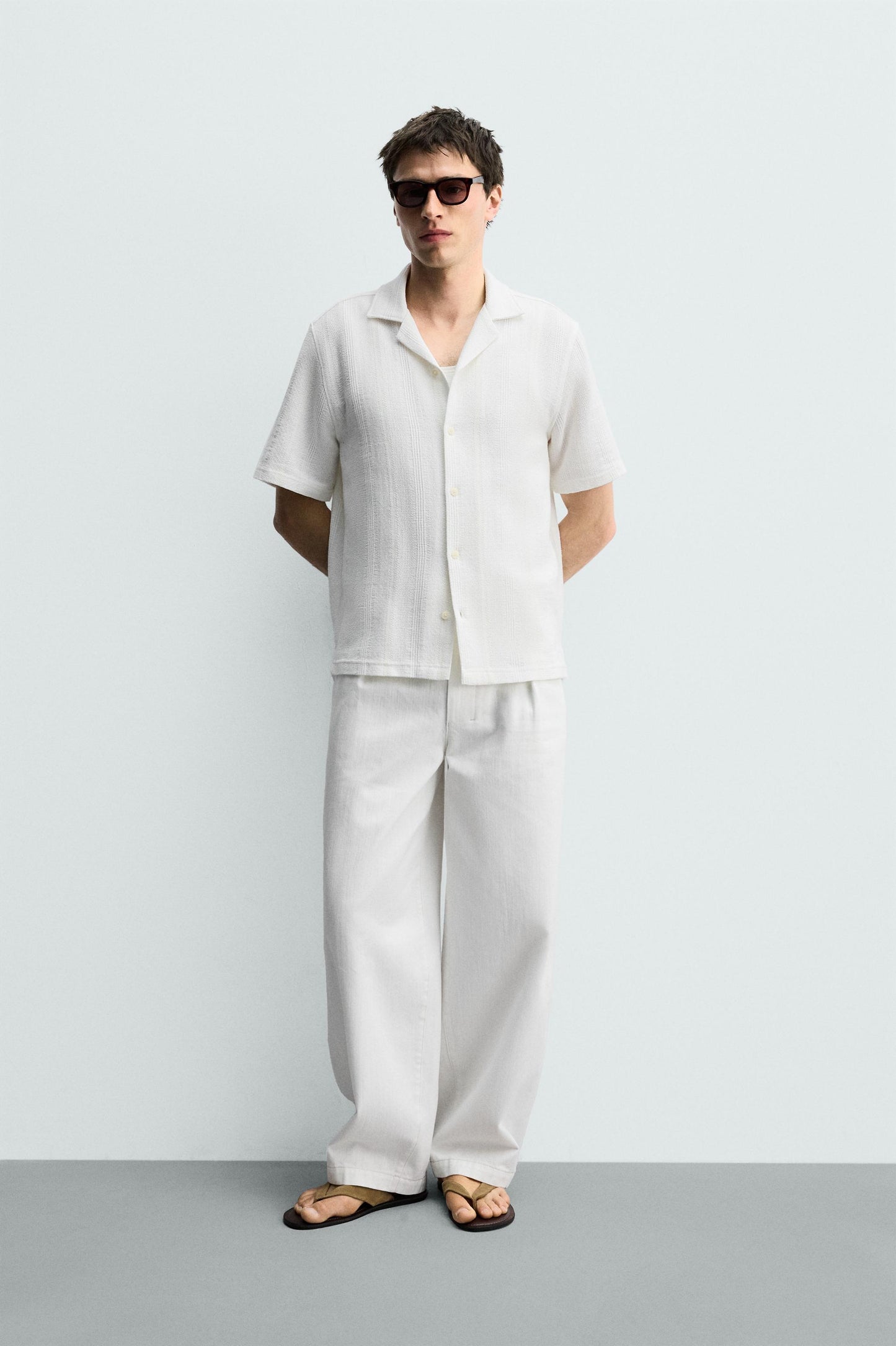 CAMISA REGULAR FIT JACQUARD ÀS RISCAS
