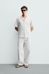 CAMISA REGULAR FIT JACQUARD ÀS RISCAS