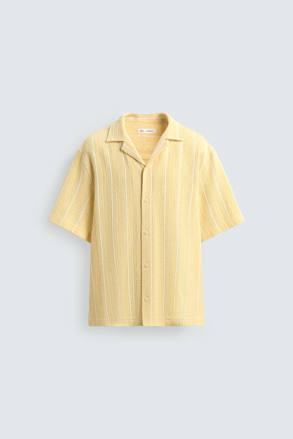 CAMISA REGULAR FIT JACQUARD ÀS RISCAS