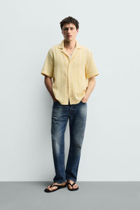 CAMISA REGULAR FIT JACQUARD ÀS RISCAS