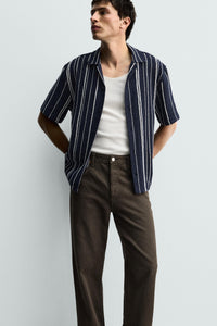 CAMISA REGULAR FIT JACQUARD ÀS RISCAS
