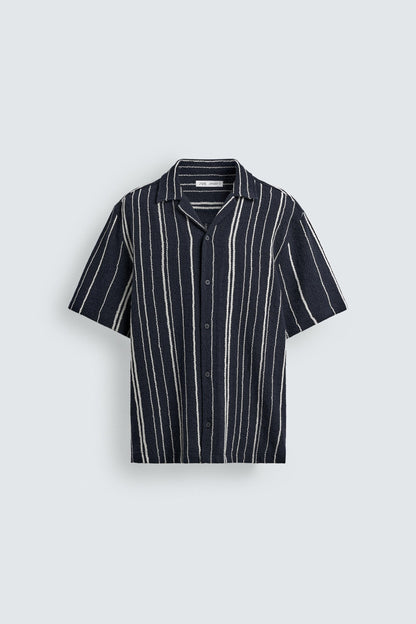 CAMISA REGULAR FIT JACQUARD ÀS RISCAS
