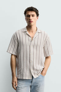 CAMISA REGULAR FIT JACQUARD ÀS RISCAS