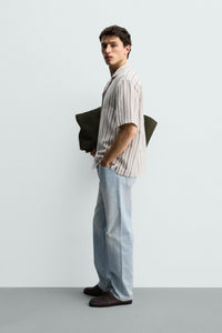 CAMISA REGULAR FIT JACQUARD ÀS RISCAS