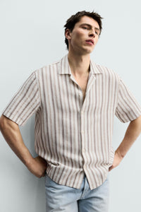 CAMISA REGULAR FIT JACQUARD ÀS RISCAS