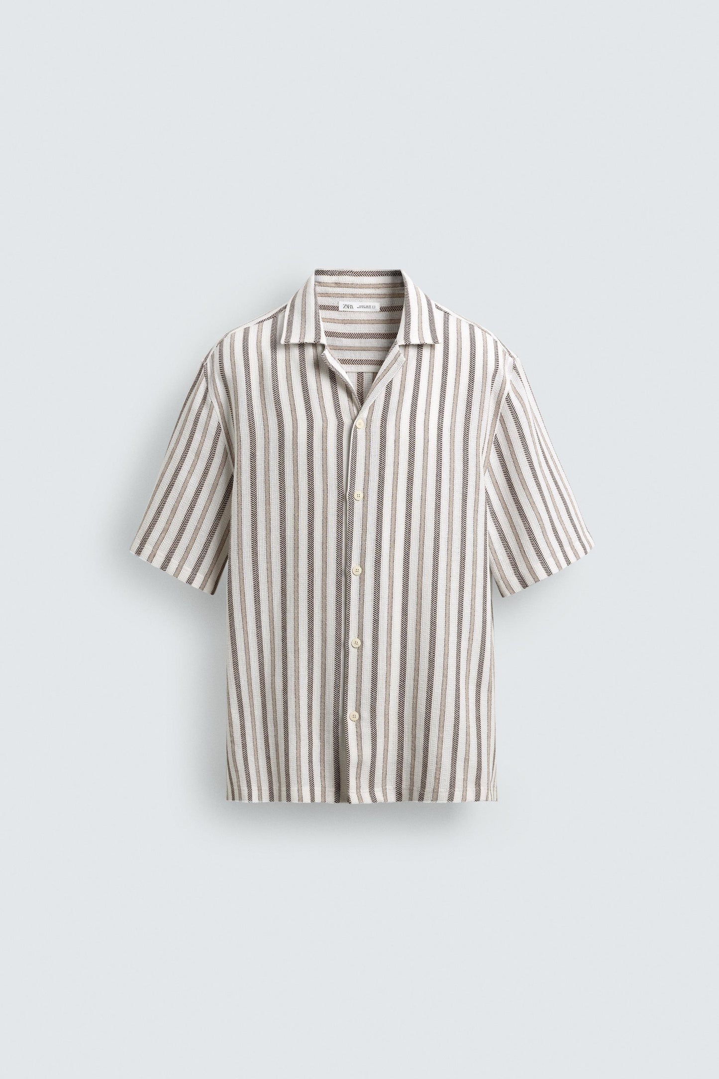 CAMISA REGULAR FIT JACQUARD ÀS RISCAS