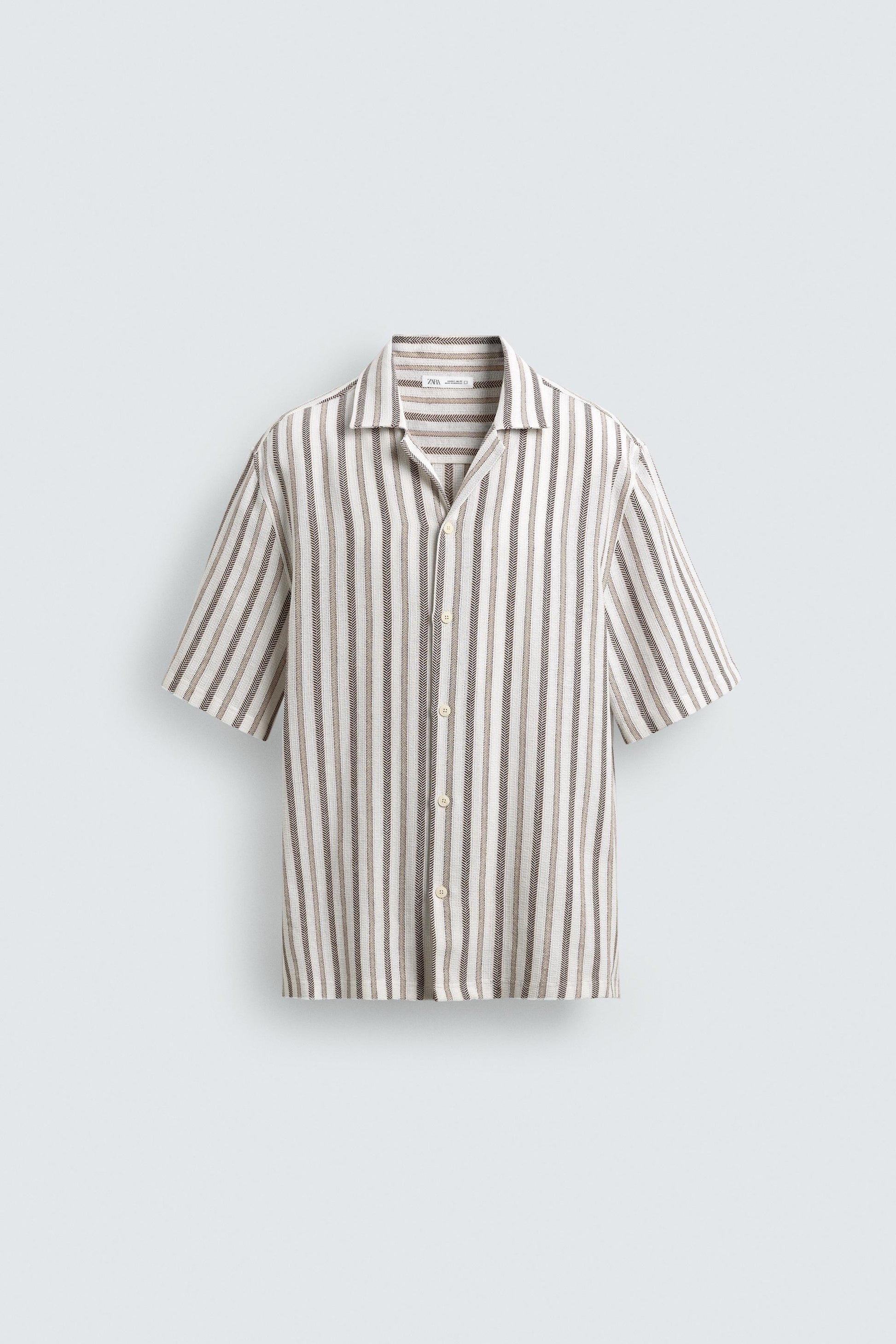CAMISA REGULAR FIT JACQUARD ÀS RISCAS