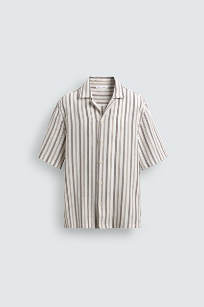 CAMISA REGULAR FIT JACQUARD ÀS RISCAS