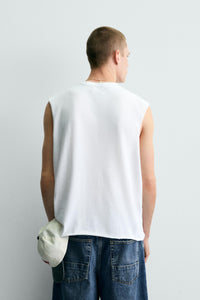 T-SHIRT DE ALÇAS EM MALHA DE ALGODÃO