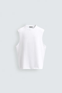 T-SHIRT DE ALÇAS EM MALHA DE ALGODÃO