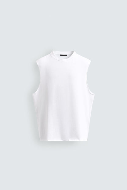 T-SHIRT DE ALÇAS EM MALHA DE ALGODÃO