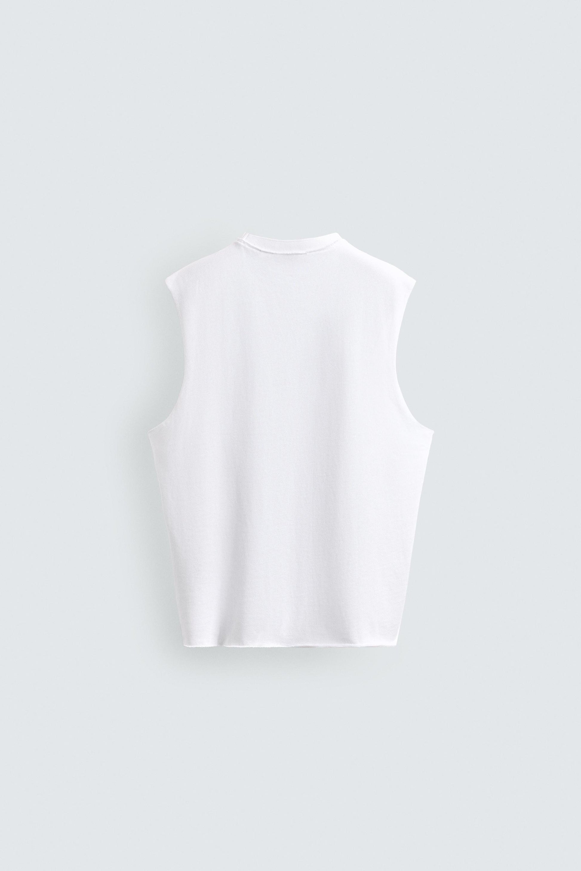 T-SHIRT DE ALÇAS EM MALHA DE ALGODÃO
