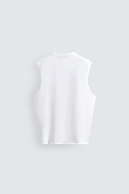 T-SHIRT DE ALÇAS EM MALHA DE ALGODÃO