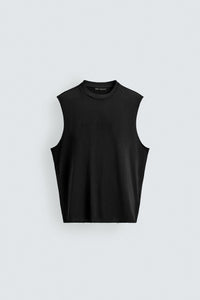 T-SHIRT DE ALÇAS EM MALHA DE ALGODÃO