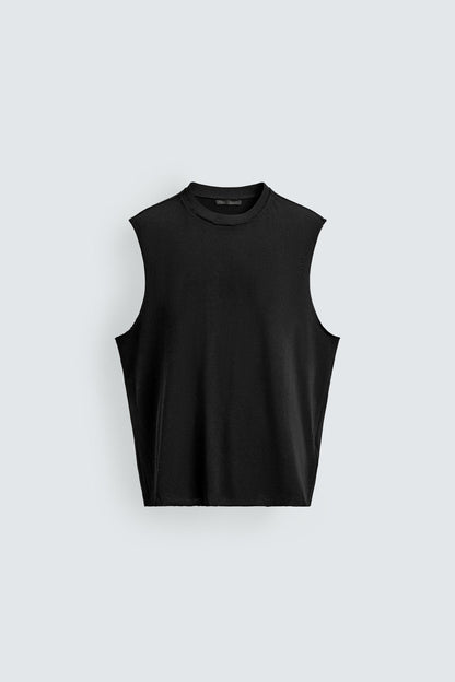 T-SHIRT DE ALÇAS EM MALHA DE ALGODÃO