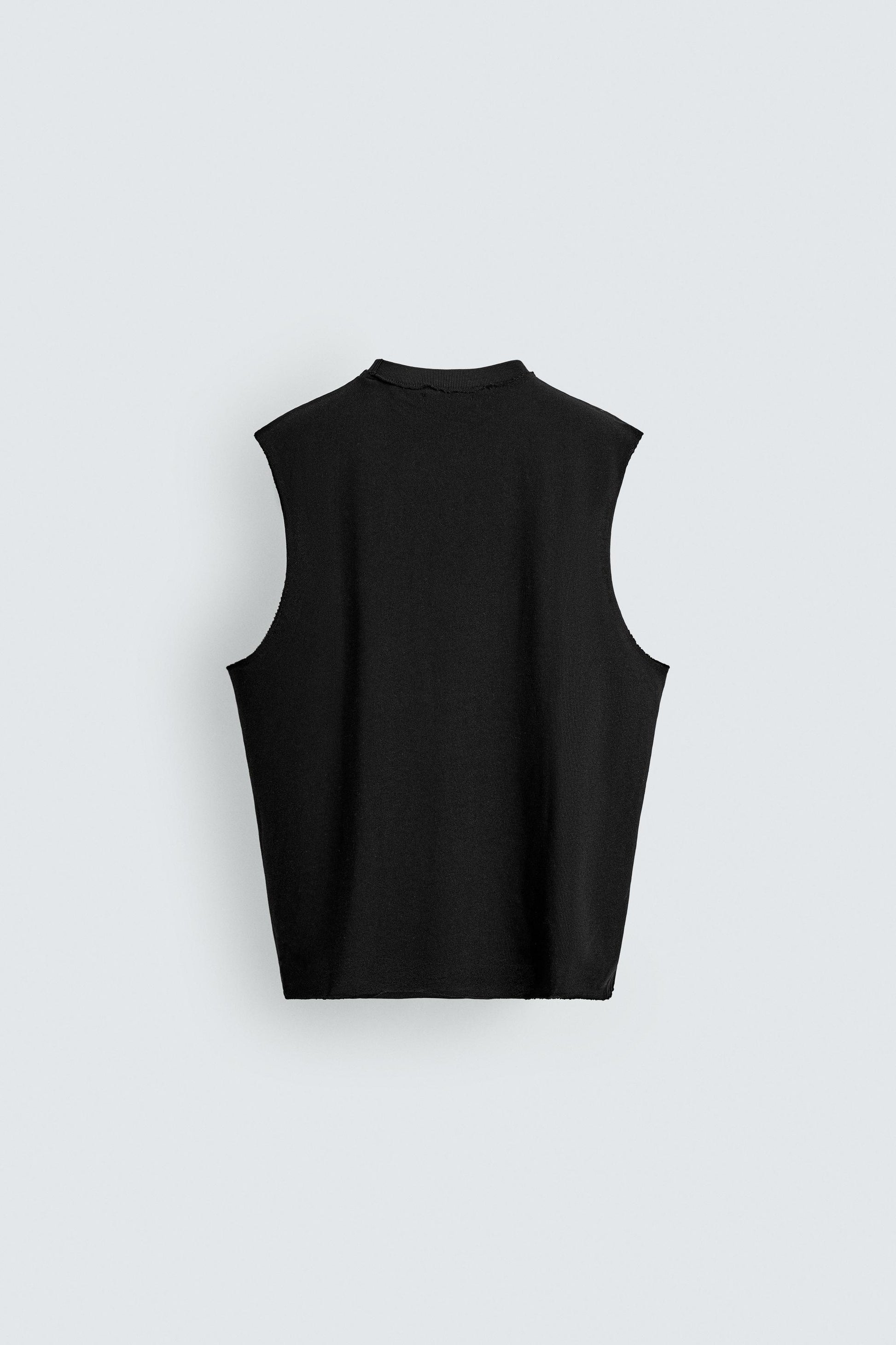 T-SHIRT DE ALÇAS EM MALHA DE ALGODÃO