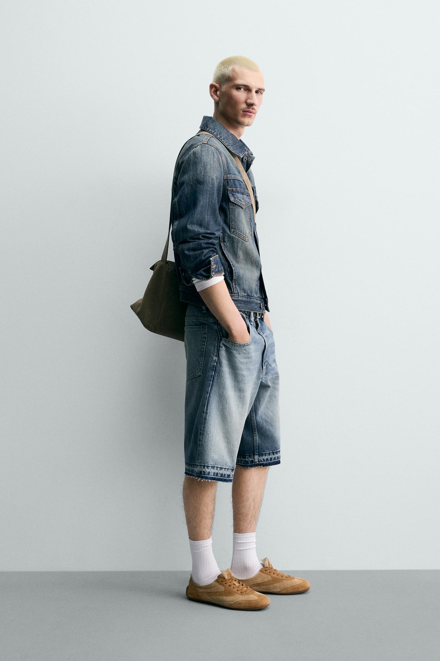 CALÇÕES BERMUDA DENIM RELAXED FIT