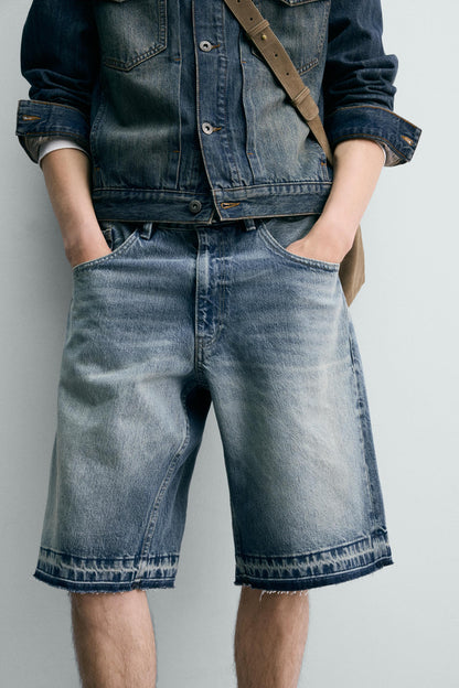 CALÇÕES BERMUDA DENIM RELAXED FIT