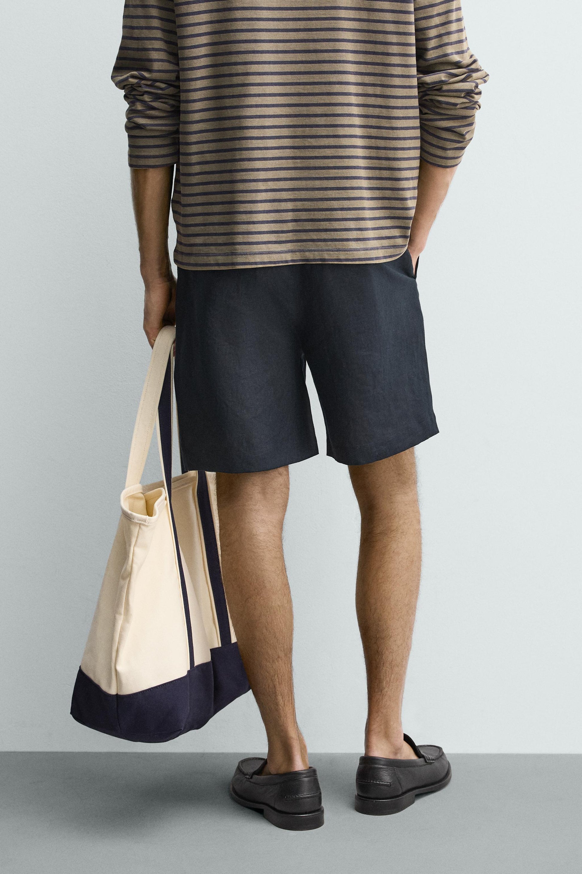CALÇÕES BERMUDA REGULAR FIT 100% LINHO